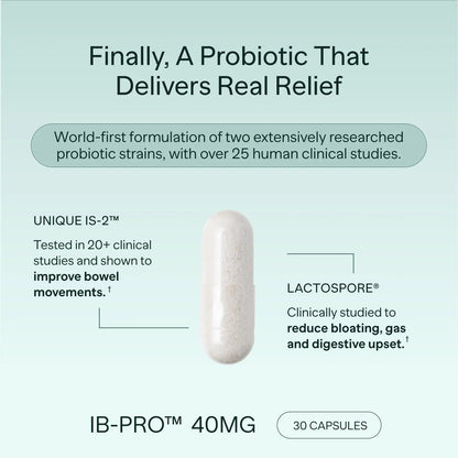 MIOME IB-PRO Bacillus Coagulans Probiotic - 2-1 Lactospore & Unique is-2 for Occasional Constipation, Bloating & Digestive Upset - 3rd Party Verified - 30 Capsules MIOMEBuy Supplements Australia