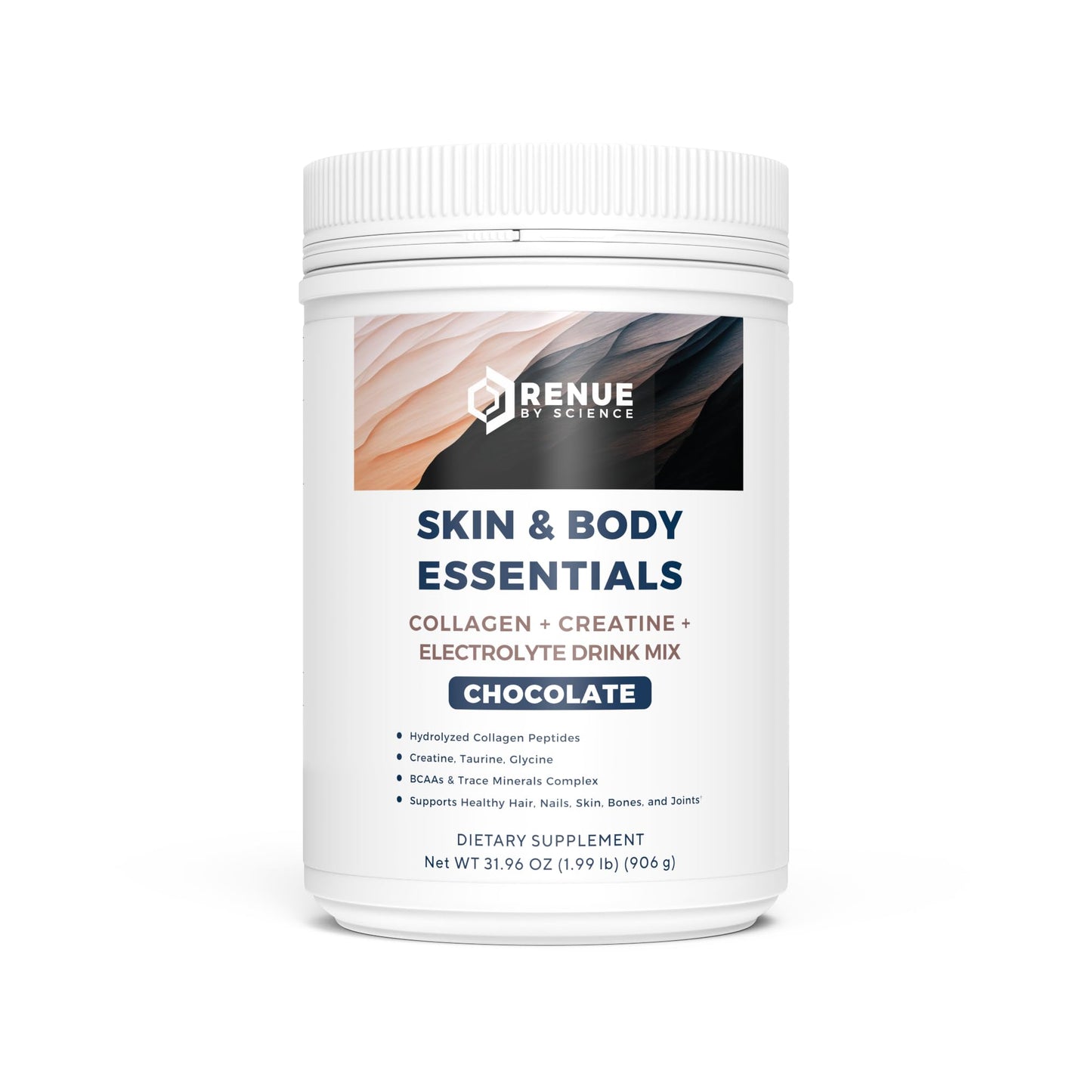 Renue By Science Skin & Body Essentials | Collagen Peptides Electrolytes Creatine & BCAA Powder | Collagen (12g) Creatine Monohydrate (4g) per Serving with Taurine & Glycine | Made in USA - Chocolate Renue By ScienceBuy Supplements Australia