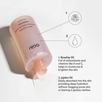 OUAI Body Cleanser, Melrose Place - Foaming Body Wash with Jojoba Oil and Rosehip Oil to Hydrate, Nurture, Balance and Soften Skin - Paraben, Phthalate and Sulfate Free Skin Care Products (10 Fl Oz) OUAIBuy Supplements Australia