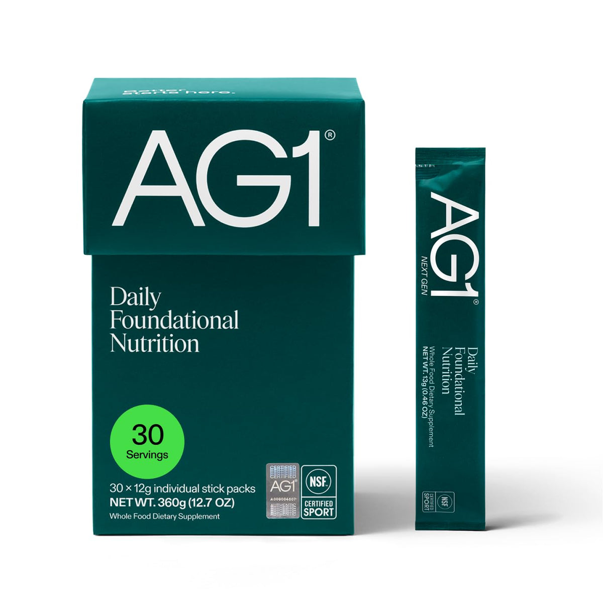 AG1 Multivitamin for Men & Women, Greens Powder Supplement, Probiotic, Gluten Free, Vegan, Keto | 75 Vitamins | Improve Gut Health | (Athletic Greens) Travel Packs 30ct, No Shaker, Classic Formula AG1 buy supplements Au