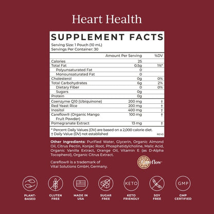 CYMBIOTIKA Heart Health Supplement with CoQ10, Red Yeast Rice & Inositol, Gluten Free Supplements to Support Circulation & Aging, Organic Orange Cream Flavor, 30 Pack CYMBIOTIKABuy Supplements Australia