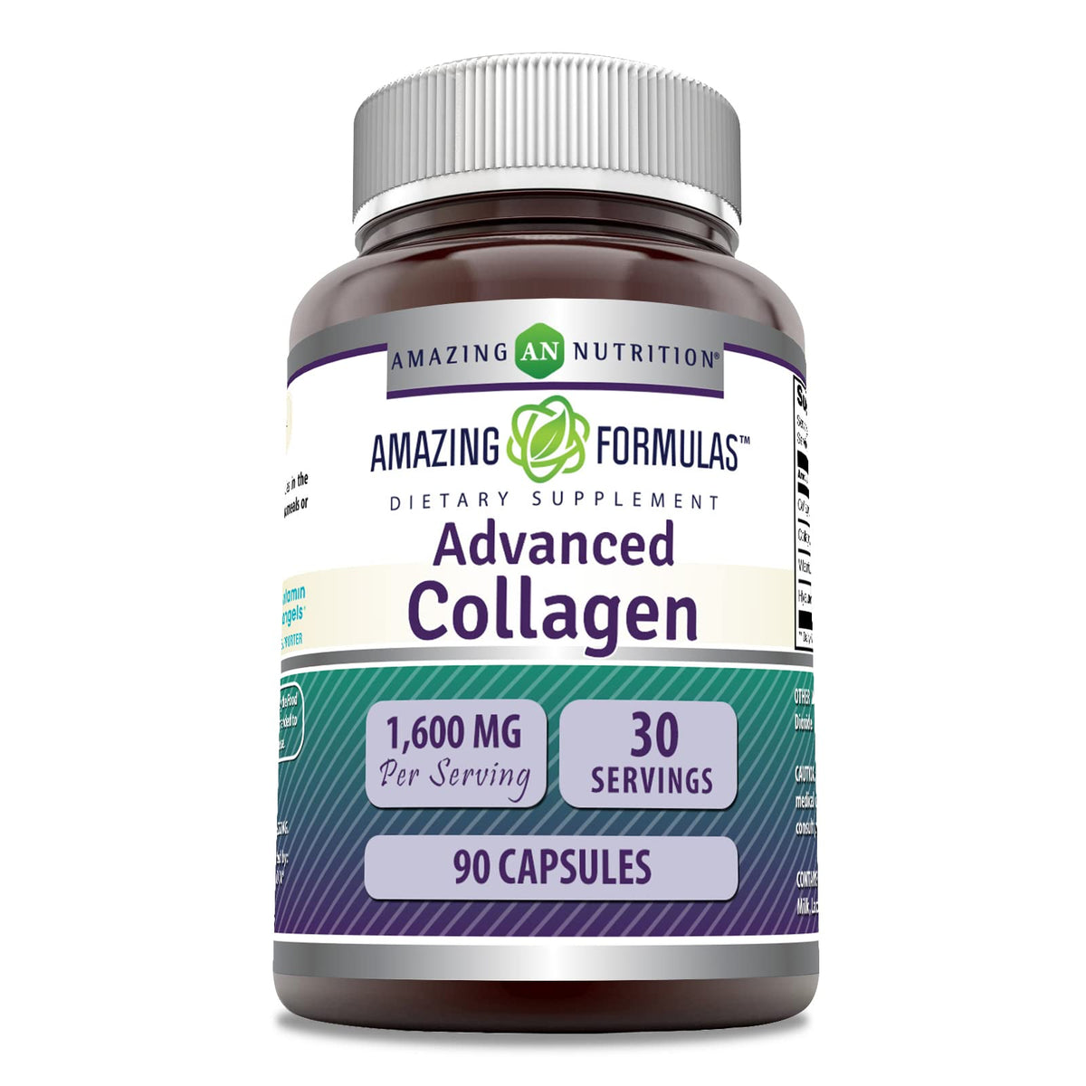 Amazing Formulas Advanced Collagen Supplement | Collagen Type I, II & III with Vitamin C & Hyaluronic | 1600 Mg Per Serving | 90 Capsules | Non-GMO | Gluten-Free | Made in USA Amazing NutritionBuy Supplements Australia