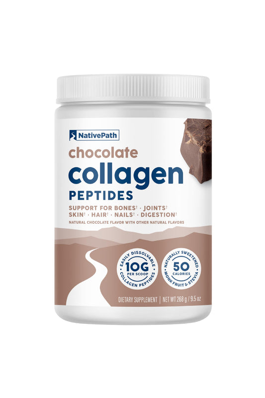 NativePath Collagen Peptides - Hydrolyzed Type 1 & 3 Collagen. Keto & Paleo Grass-Fed Protein Powder for Hair, Skin, Nails, Bones, Joints, Digestion and More - No Gluten or Dairy (Chocolate, 268g) NativePath buy supplements Au