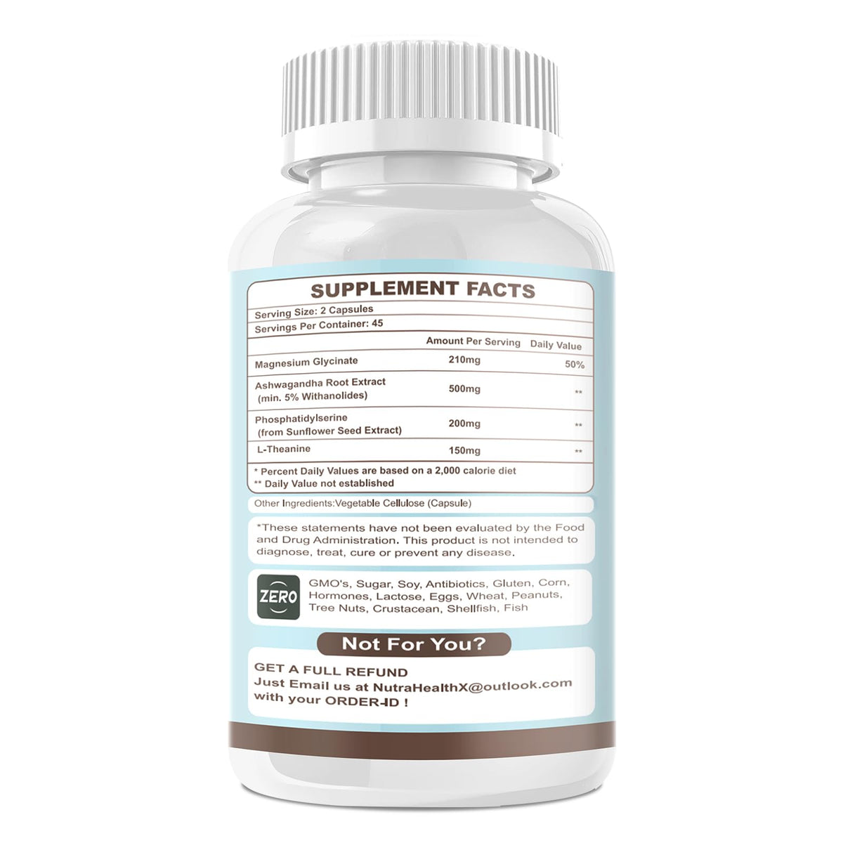 VitaHarbor Cortisol Supplement for Women and Men, 4-in-1 Cortisol Reducer with Magnesium Glycinate, Ashwagandha, Phosphatidylserine, L-Theanine, for Relaxation & Calm Support, 90 Veg Caps VitaHarborBuy Supplements Australia