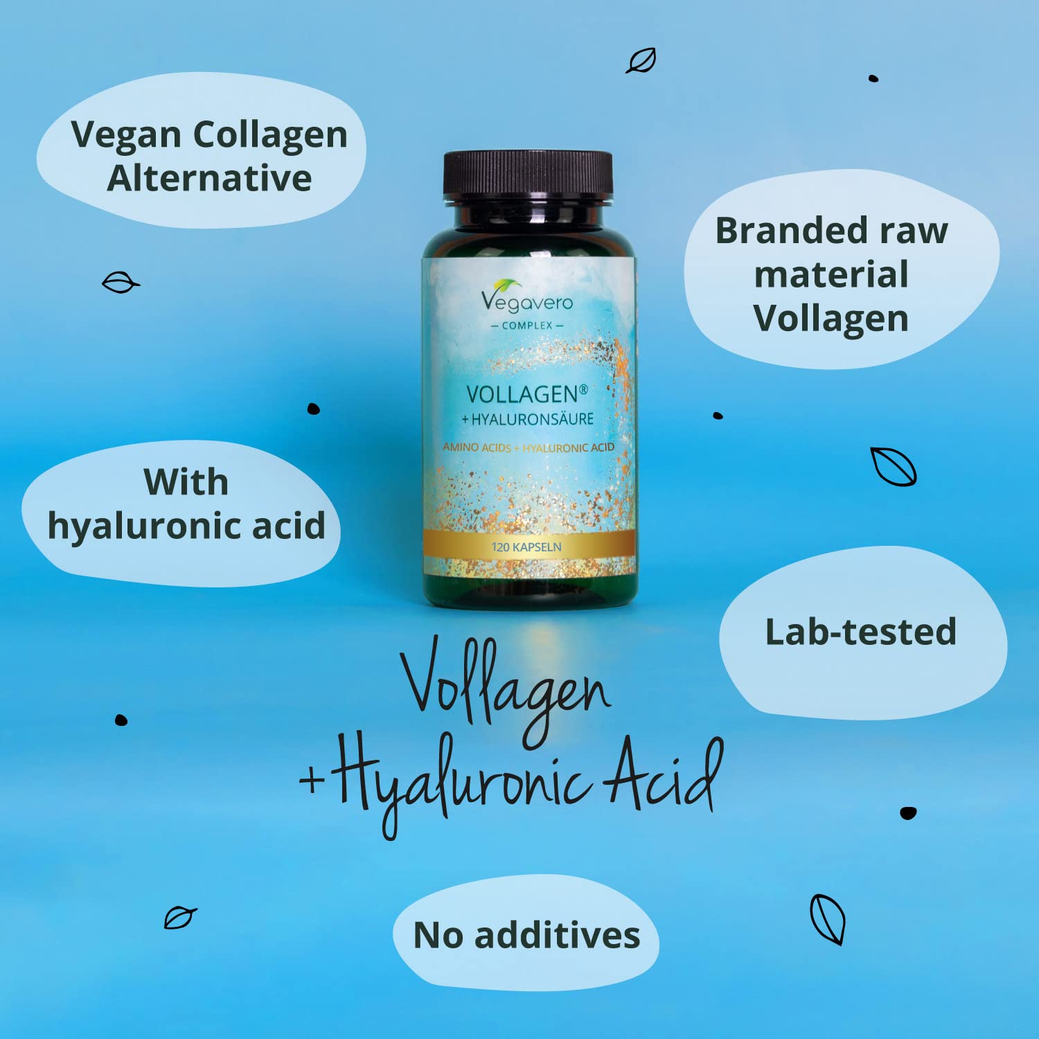 Vegavero Vegan Collagen Complex + Hyaluronic Acid | NO Additives | Vegan Collagen Powder Vollagen VegaveroBuy Supplements Australia