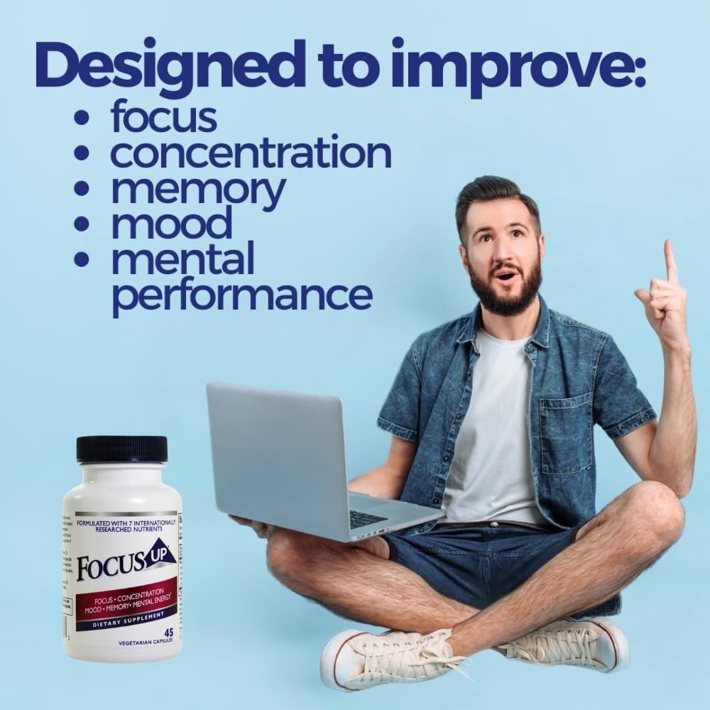 FocusUP Brain & Energy Support Supplement – Natural Nootropic Capsules with Acetyl L-Carnitine, Rhodiola, DMAE & Huperzine-A | Supports Focus, Memory, Mood & Mental Clarity | 45 Sugar-Free Capsules XoomaBuy Supplements Australia