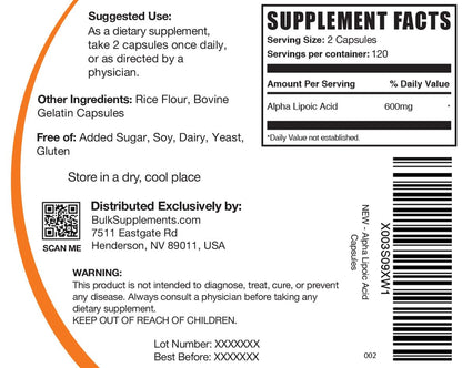 BULKSUPPLEMENTS.COM Alpha Lipoic Acid Capsules - ALA Supplement, Alpha Lipoic BULKSUPPLEMENTS.COMBuy Supplements Australia