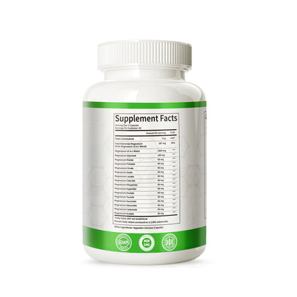 Magnesium Complex with 15 Types Magnesium Glycinate Citrate Malate Taurate Oxide Carbonate Chloride Orotate Magnesio Muscle, Heart, Relaxation & Nerves 120 Vegan Capsules, 60-Day Supply Ashenutri buy supplements Au
