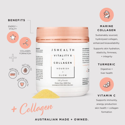 JSHealth Vitamins Vitality X + Collagen - Beauty Powder Supplement with Vitamins C & E JSHealthBuy Supplements Australia