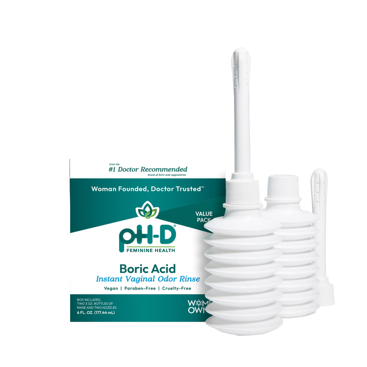 pH-D Feminine Health Support - Instant Odor Rinse with Boric Acid for Vaginal Odor - Vegan, Paraben-Free, Cruelty-Free, 6 Fl Oz Total, (3 Fl Oz, Pack of 2) pH-D Feminine Health SupportBuy Supplements Australia