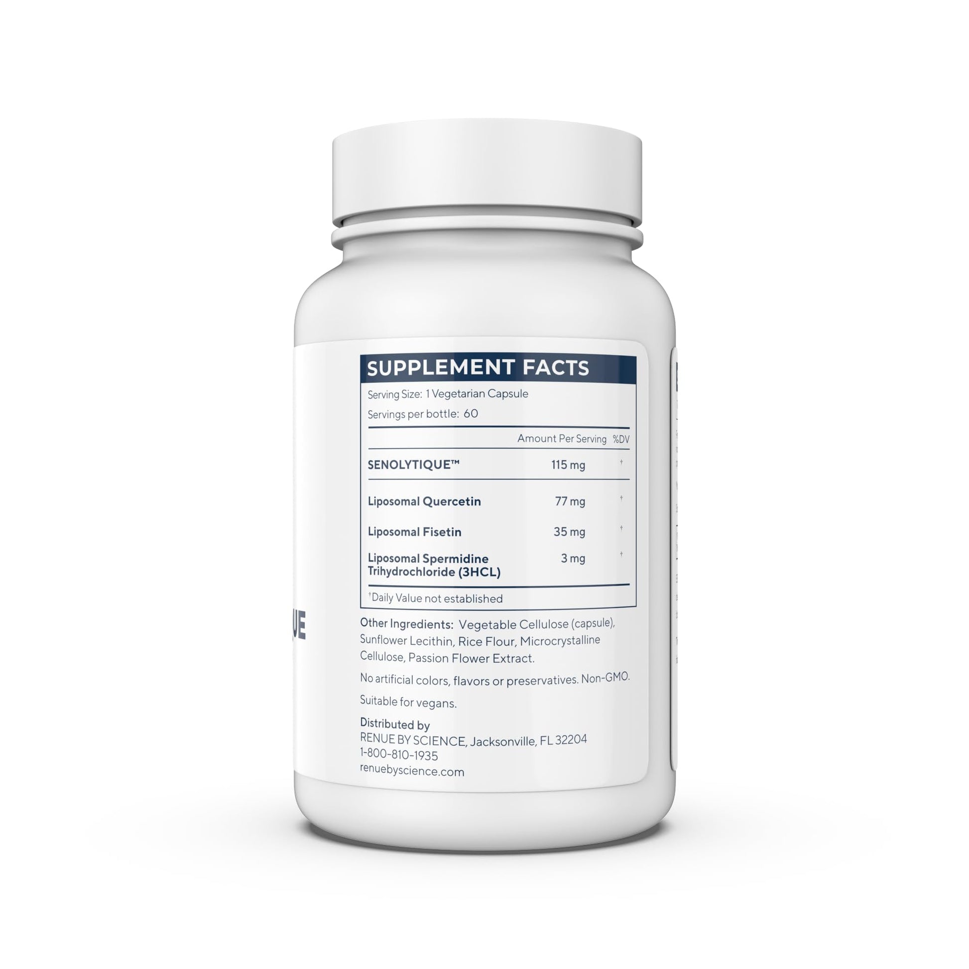 Renue By Science Senolytique Senolytic Supplements | 60 Capsules with Fisetin (35mg) Quercetin (78mg) & Spermidine (3mg) per Serving | Liposomal Formula | Manufactured in The USA & Third-Party Tested Renue By ScienceBuy Supplements Australia