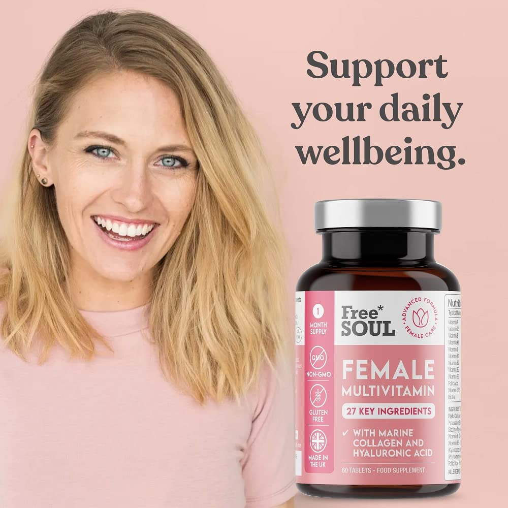 Women's Multivitamins and Minerals with Collagen & Hyaluronic Acid - 27 Essential Free SoulBuy Supplements Australia