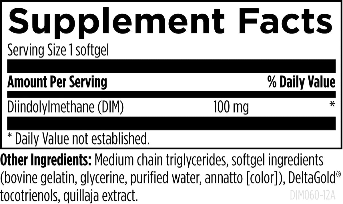 Designs for Health DIM-Evail - 100mg Diindolylmethane Supplement - Enhanced Absorption Technology DIM Supplement - May Support Healthy Estrogen Metabolism - Gluten Free + Non-GMO (60 Softgels) Designs for HealthBuy Supplements Australia