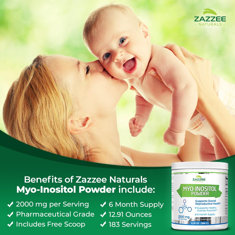 Zazzee Myo-Inositol Powder, 6 Month Supply, 183 Servings, 2000 mg per Serving ZazzeeBuy Supplements Australia