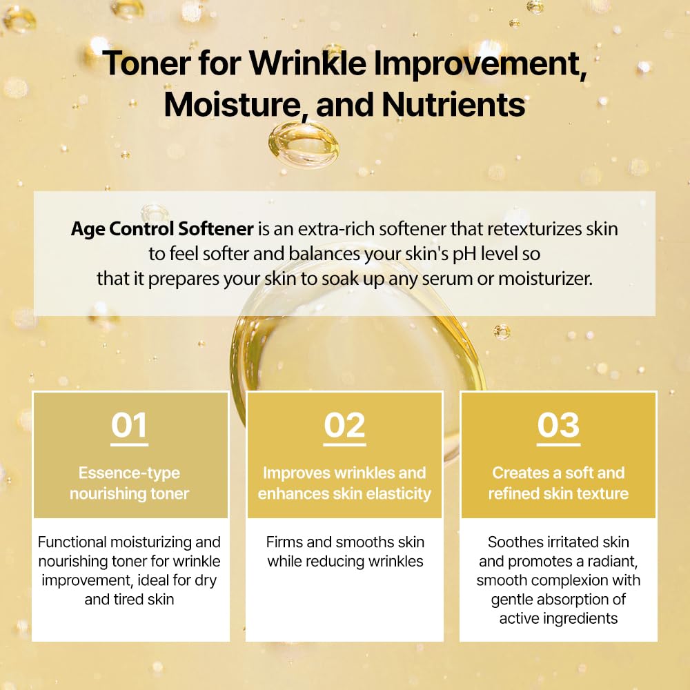 DR+LAB Age Control Softener 5.07 fl oz /150ml Moisturizing Wrinkle Care Nutrient Face Toner for Dry, Dull, Uneven Texture Skin Korean Skincare DR+LAB buy supplements Au