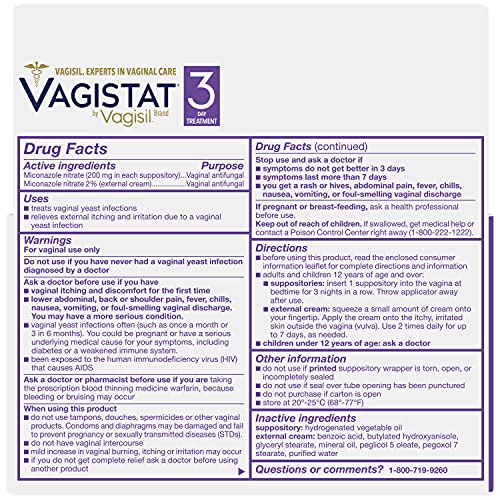 Vagistat 3 Day Yeast Infection Treatment for Women, Relieves External Itching and Irritation VagisilBuy Supplements Australia