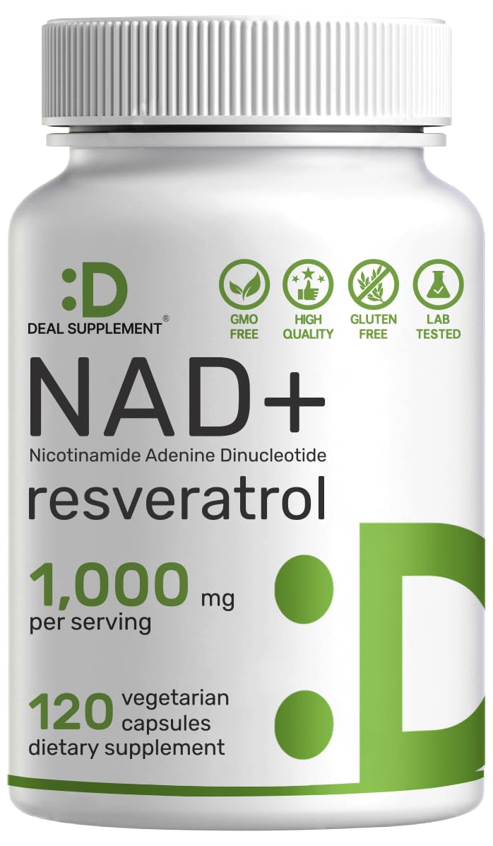 NAD+ Resveratrol Supplement 1,000mg Per Serving, 120 Veggie Capsules | 2-in-1 Extra Strength NMN Supplement Alternative | NAD Supplements for Women & Men | Non-GMO, Gluten Free DEAL SUPPLEMENTBuy Supplements Australia