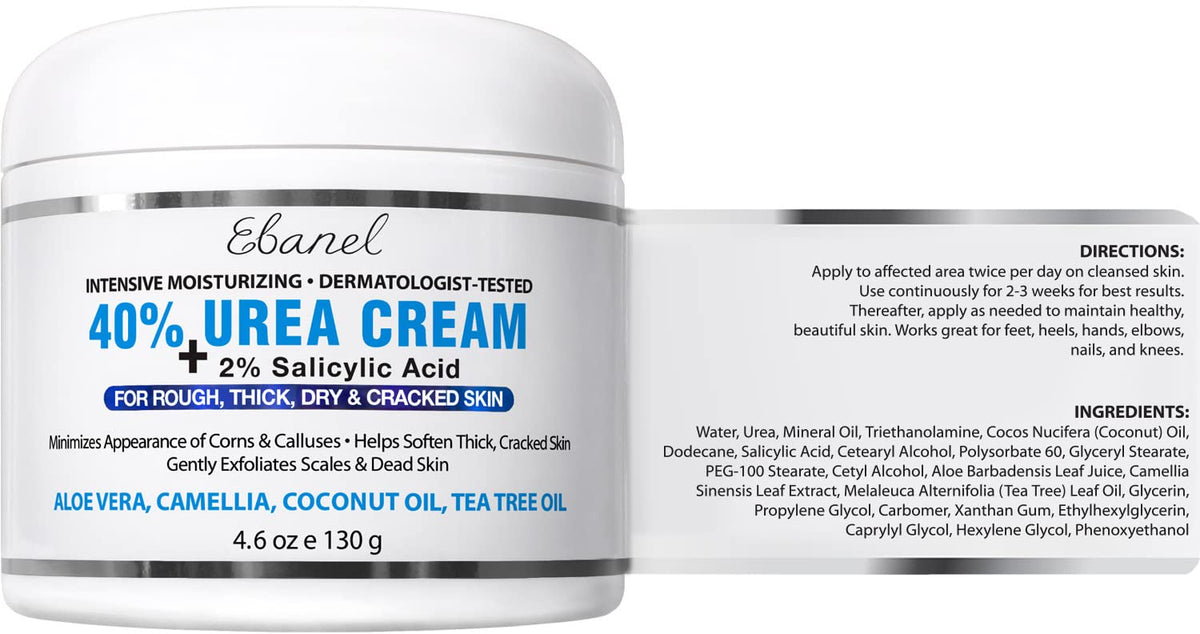 Ebanel Bundle of 2 Pack 40% Urea Cream 4.6 Oz, and Pain Relief Cream Arnica Menthol 2.28 Oz Ebanel buy supplements Au