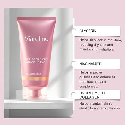 Collagen Night Wrapping Mask, Collagen Mask, Collagen Overnight Easy Peel Off Face Mask, Firming & Hydration Care, Reduce Fine Lines & Dullness, Suitable for All Skin Types(2.65 fl.oz) Generic buy supplements Au