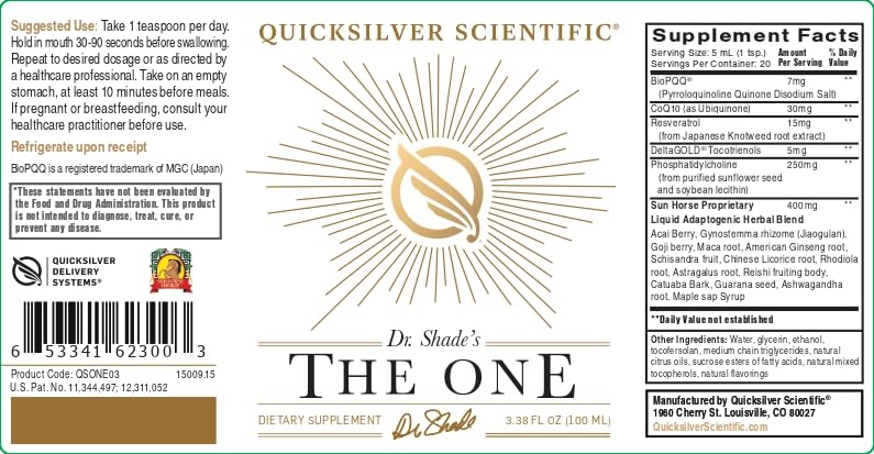 Quicksilver Scientific The ONE Mitochondrial Elixir - Mitochondria Supplement to Support Cellular Health with Phosphatidylcholine, Resveratrol, Reishi Mushroom & CoQ10 Liquid (3.38 Fl oz / 100ml) Quicksilver ScientificBuy Supplements Australia