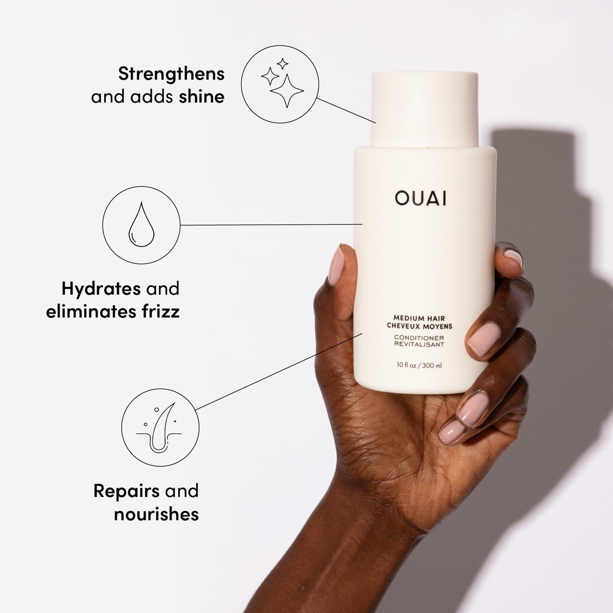 OUAI Medium Hair Shampoo and Conditioner Set - Sulfate-Free Shampoo and Conditioner for Women & Men - Made with Keratin, Shea Butter & Avocado Oil - Free of Parabens & Phthalates (10 Fl Oz) OUAIBuy Supplements Australia
