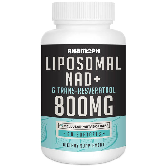 Rhamoph Liposomal NAD+ 800 mg with Trans-Resveratrol 300 mg, Max Absorption, Actual NAD+ Boosting Supplement for Healthy Aging, Cellular Energy, DNA Repair, Longevity - 60 Softgels RhamophBuy Supplements Australia