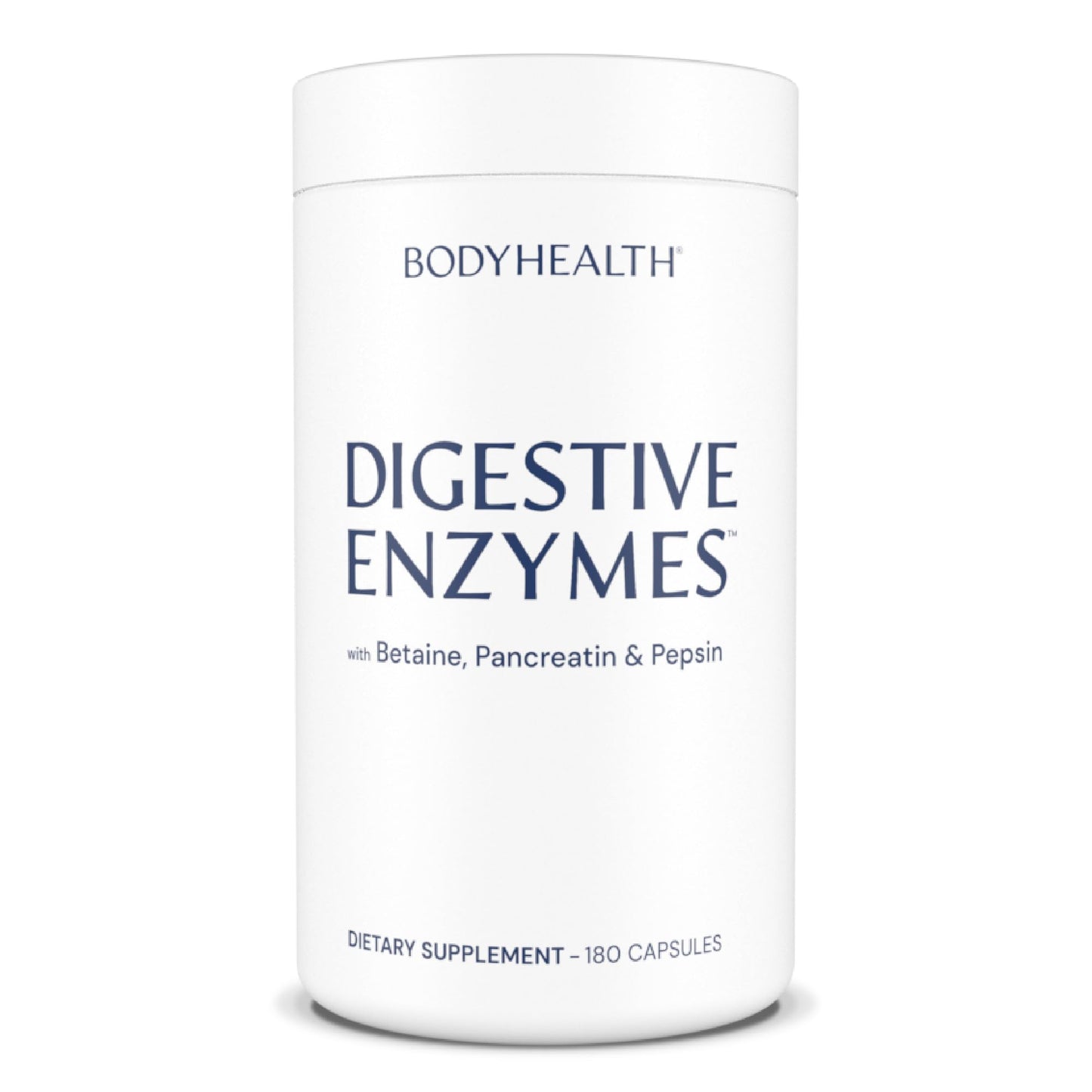 BodyHealth Digestive Enzymes Full Spectrum Digestive Support (180 caps), Betaine, Pepsin, Pancreatin BPP Loaded with Enzymes and Probiotics, Re