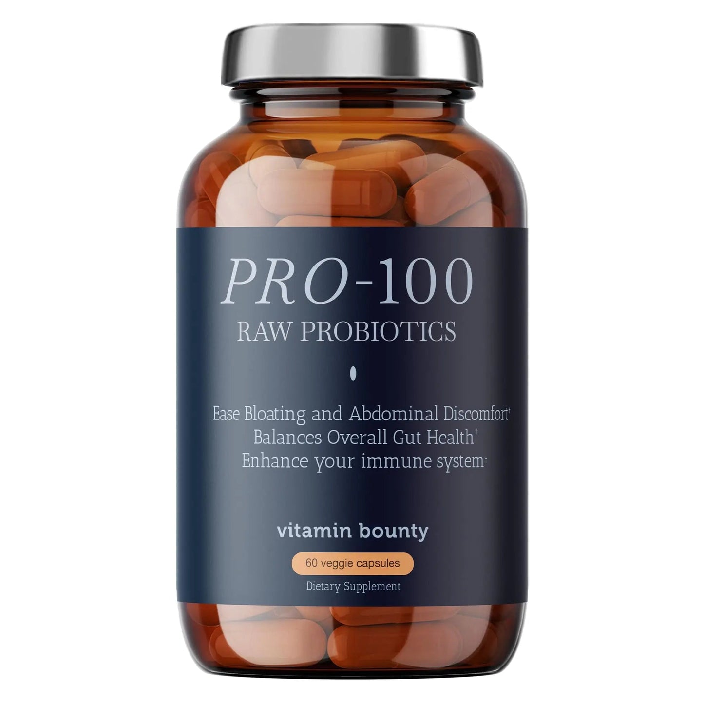 Vitamin Bounty Pro-100 Probiotic 100 Billion CFU - 13 Strains for Digestive Health & Immune Support - High Potency Probiotics for Women & Men - Delayed Release Capsules for Gut Health - 60 Count Vitamin BountyBuy Supplements Australia
