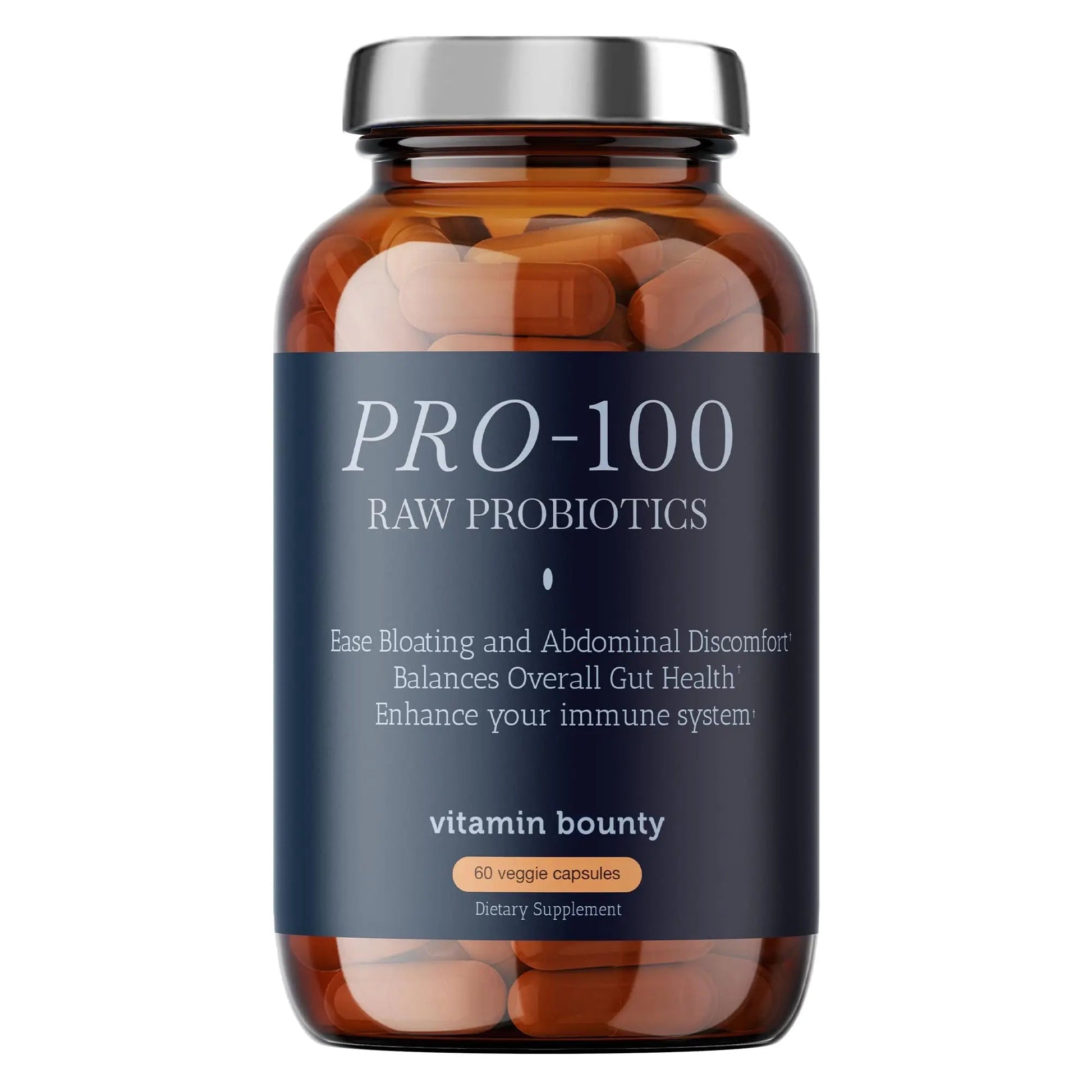 Vitamin Bounty Pro-100 Probiotic 100 Billion CFU - 13 Strains for Digestive Health & Immune Support - High Potency Probiotics for Women & Men - Delayed Release Capsules for Gut Health - 60 Count Vitamin BountyBuy Supplements Australia