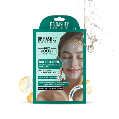 DR.RASHEL 100% Vegan Bio Collagen Deep Facial Mask Pro Boost Series | Acne Treatment & Oil Control | Quick Action 60 Minutes | 35 g / 1.23 oz DR.RASHEL buy supplements Au