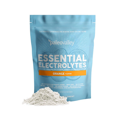 Paleovalley Essential Electrolytes Powder - Full Spectrum Orange Electrolyte Powder for Hydration, Energy and Muscle Recovery - No Sugar Added - 30 Servings PaleovalleyBuy Supplements Australia
