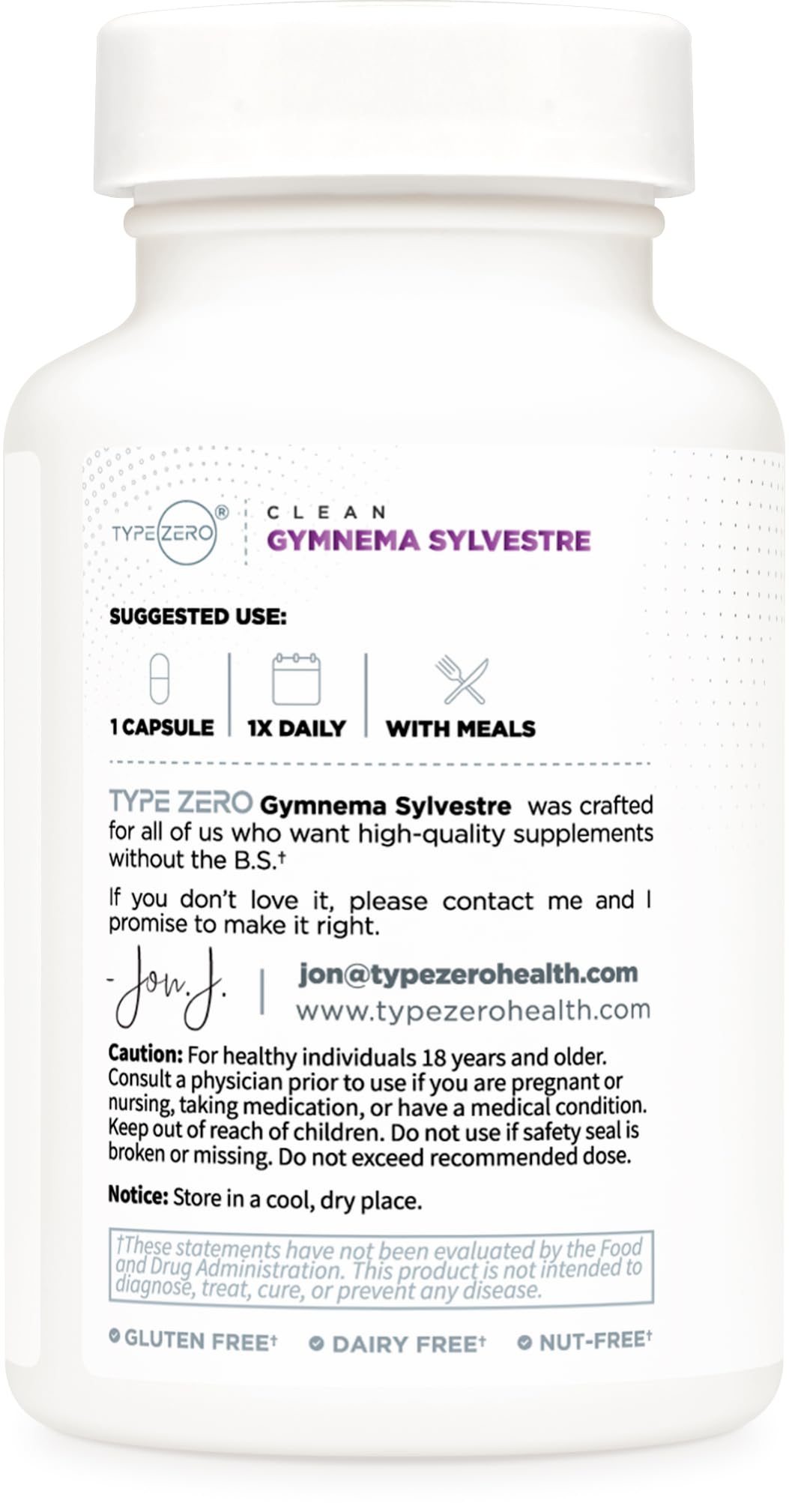 Type Zero Clean Gymnema Sylvestre 3,500mg Equivalent from 175mg of 20:1 Extract Per Serving, 120 Capsules for 120 Servings Per Bottle, Non-GMO. Gluten Free Type ZeroBuy Supplements Australia