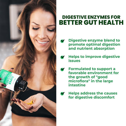 GoBiotix Digestive Enzymes Supplement with Prebiotics and Probiotics for Women and Men - Gut Health, Gluten Digestion, Lactose Absorption