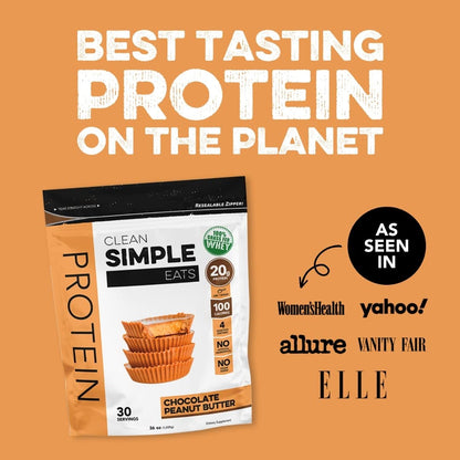 Clean Simple Eats Chocolate Peanut Butter Whey Protein Powder, Natural Sweetened Clean Simple EatsBuy Supplements Australia