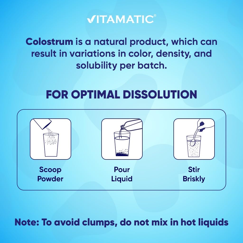 Vitamatic Bovine Colostrum Powder - 50% Highest IgG - Supplement for Gut Health VitamaticBuy Supplements Australia