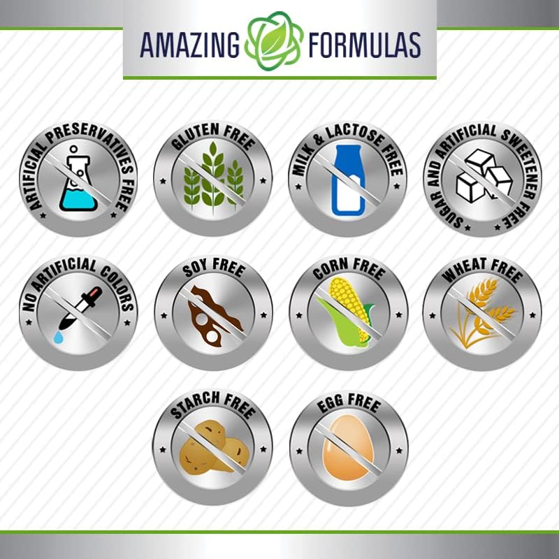 Amazing Formulas Advanced Collagen Supplement | Collagen Type I, II & III with Vitamin C & Hyaluronic | 1600 Mg Per Serving | 90 Capsules | Non-GMO | Gluten-Free | Made in USA Amazing NutritionBuy Supplements Australia