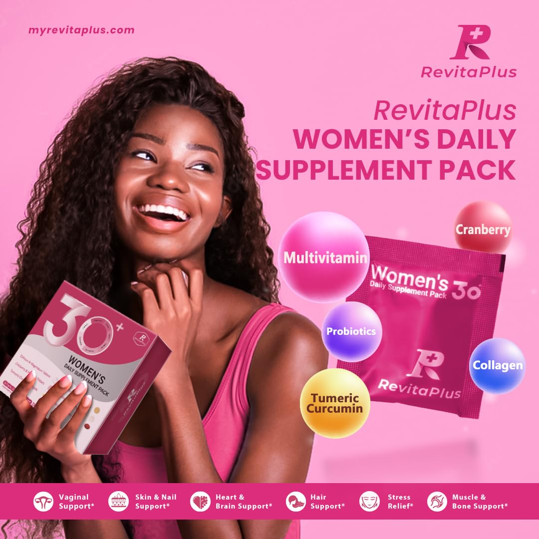 RevitaPlus Multivitamin for Women with Vitamin A,B,C,D3,E,K2,Biotin, Collagen,Krill Oil,Cranberries Supports Energy,Wellness,Beauty and Immune - Vitamin Packs for Women Health 30 Packs RevitaPlusBuy Supplements Australia
