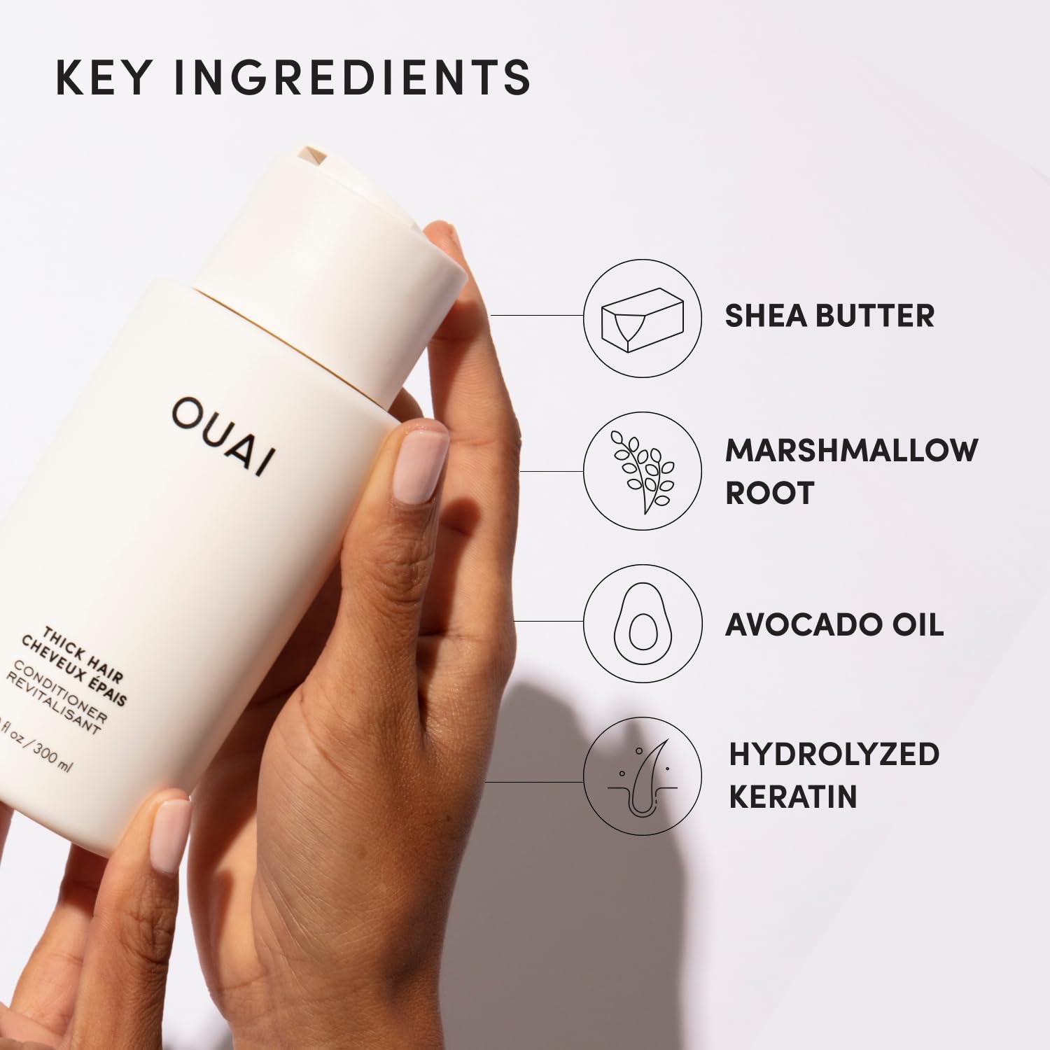 OUAI Thick Hair Conditioner Refill - Moisturizing Conditioner for Dry, Frizzy Hair - Keratin, Marshmallow Root, Shea Butter and Avocado Oil - Paraben, Phthalate & Sulfate Free (32 Oz) OUAIBuy Supplements Australia