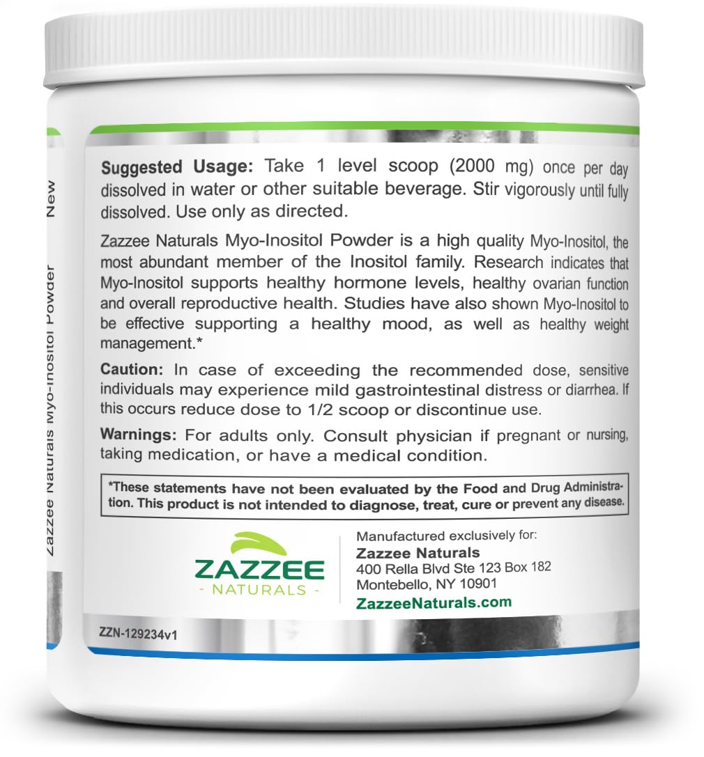 Zazzee Myo-Inositol Powder, 6 Month Supply, 183 Servings, 2000 mg per Serving ZazzeeBuy Supplements Australia