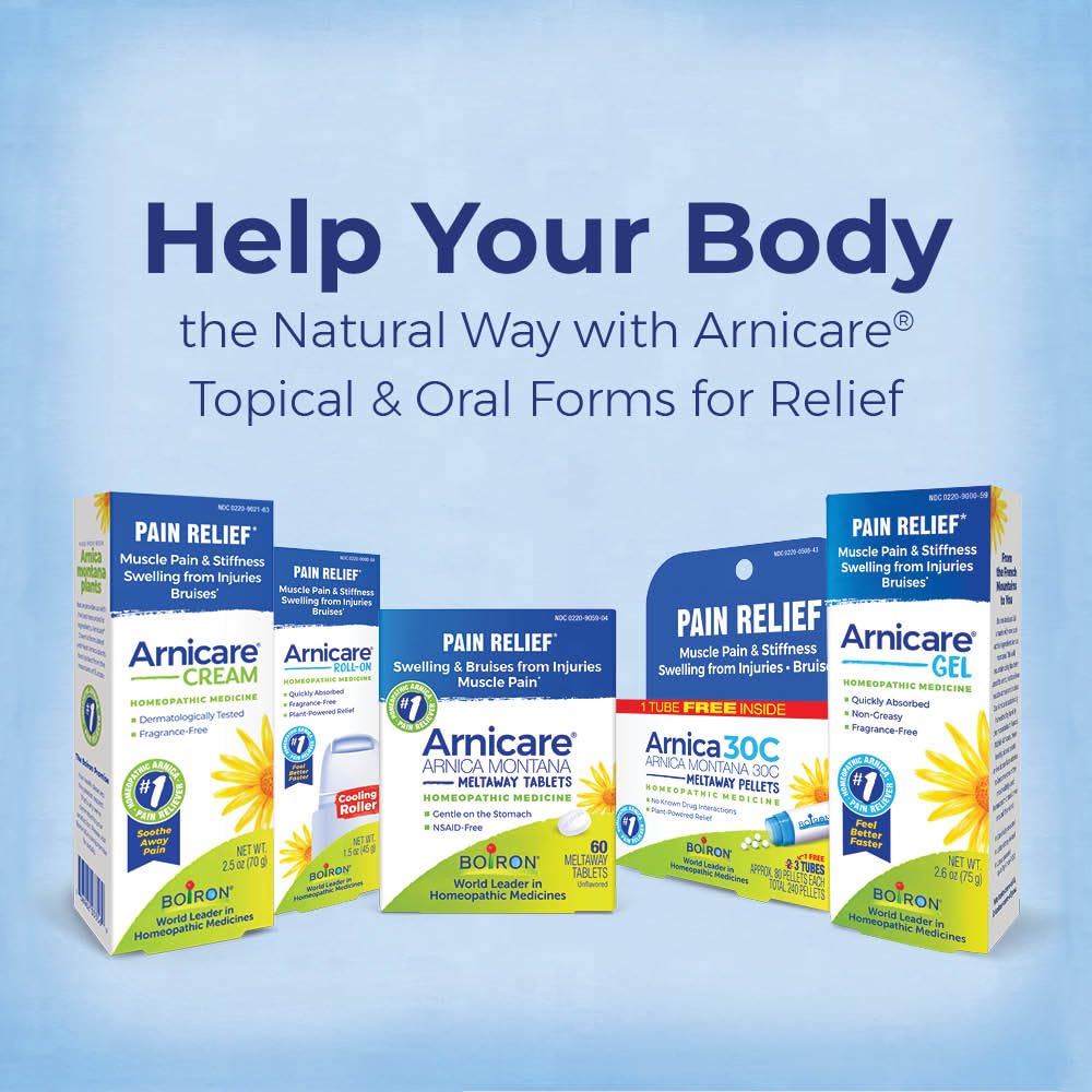 Boiron Arnicare Gel 4.2 oz (Twin Pack) for Joint Pain Relief, Muscle Pain, Muscle Soreness, and Swelling from Bruises or Injury - Non-Greasy and Fragrance-Free Arnica BoironBuy Supplements Australia
