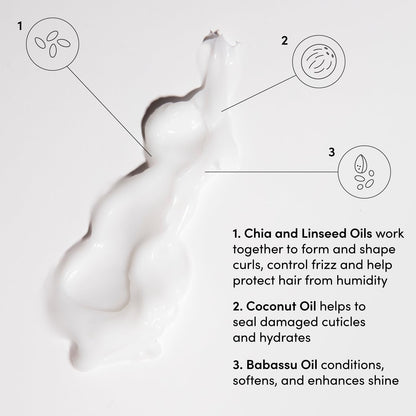 OUAI Curl Cream - Curl Defining Cream with Chia & Linseed Oil - Enhances Definition, Hydration & Shine - Tames Frizz & Protects from Humidity - Silicone-Free Curly Hair Products for Women (8 oz) OUAIBuy Supplements Australia