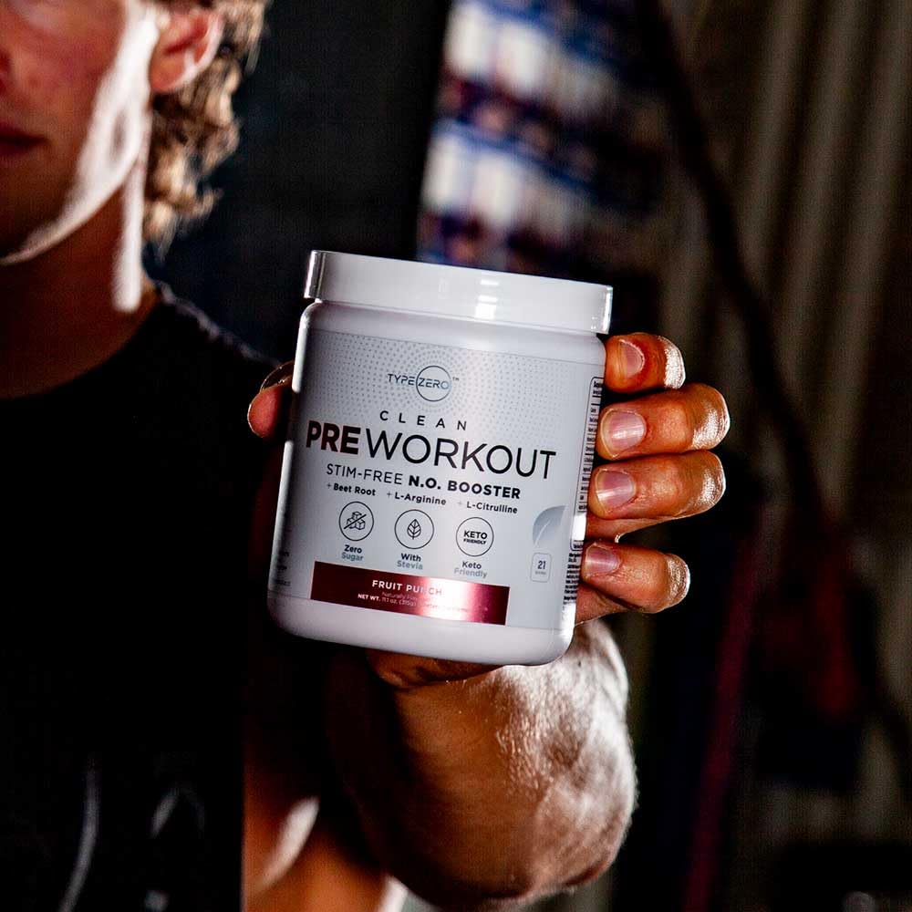 Ultra Clean Stim Free Pump Pre Workout + Nitric Oxide Booster (Fruit Punch) Beetroot, 7G Arginine Citrulline Malate, Betaine, Beta A, ACV+ - Sugar/Caffeine Free Natural Non Stim Preworkout Men & Women Type ZeroBuy Supplements Australia