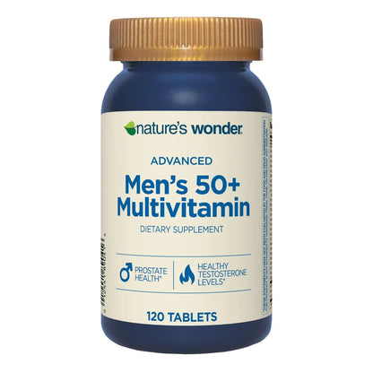 Nature's Wonder Advanced Men's 50+ Multivitamin/Multimineral Supplement with Vitamin D3 and B Vitamins 120 Tablets, 120 Day Supply Nature's WonderBuy Supplements Australia