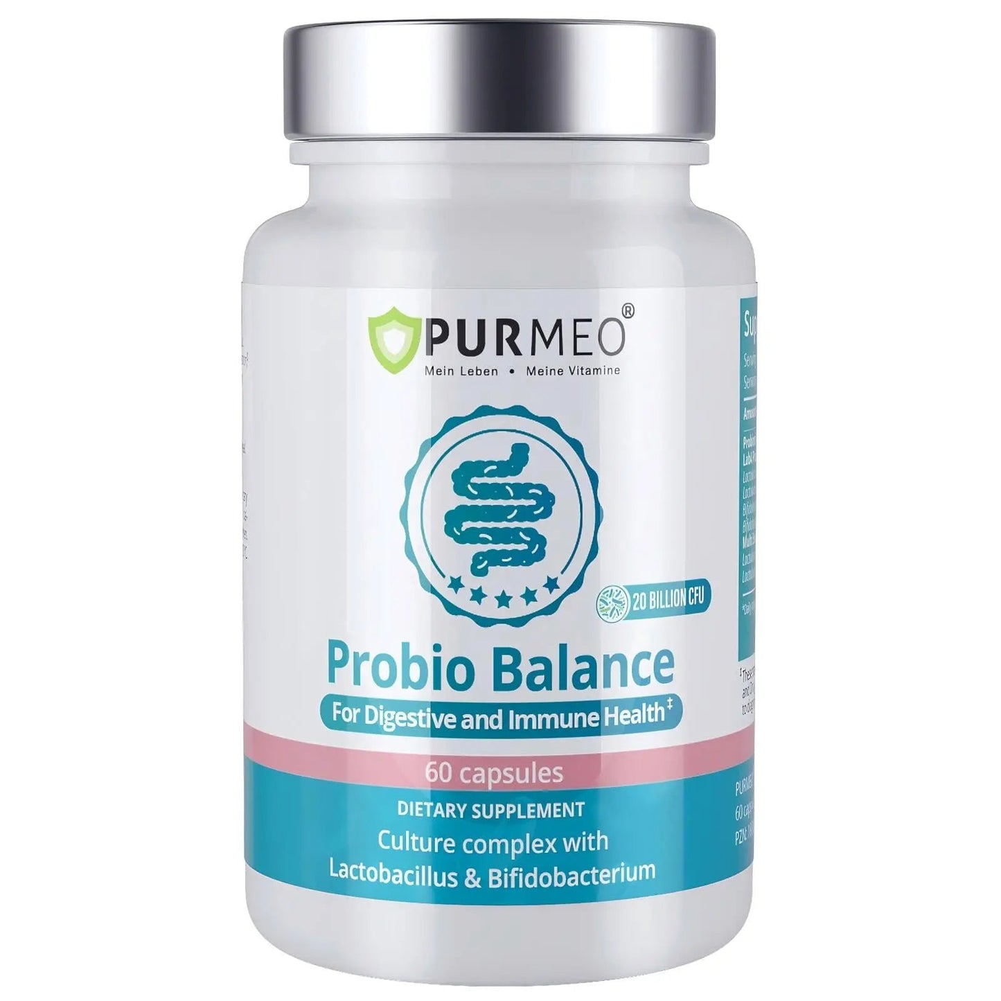 Digestive Probiotics 20X Lab4 Strains for Gut & Immune Health, Pro Formula for Men & Women, Probiotic Capsules Support Diarrhea, Bloating and Gas, Shelf Stable, Vegan, Gluten Free, 60 Days Supply purmeoBuy Supplements Australia