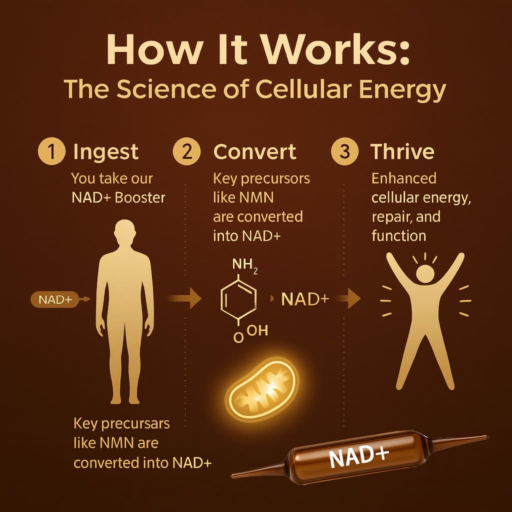 NAD Advanced Cellular Renewal - 1200mg NAD Supplement for Skin Aging Support Energy & Focus - 10 Vials (1) ARSYCHLLBuy Supplements Australia