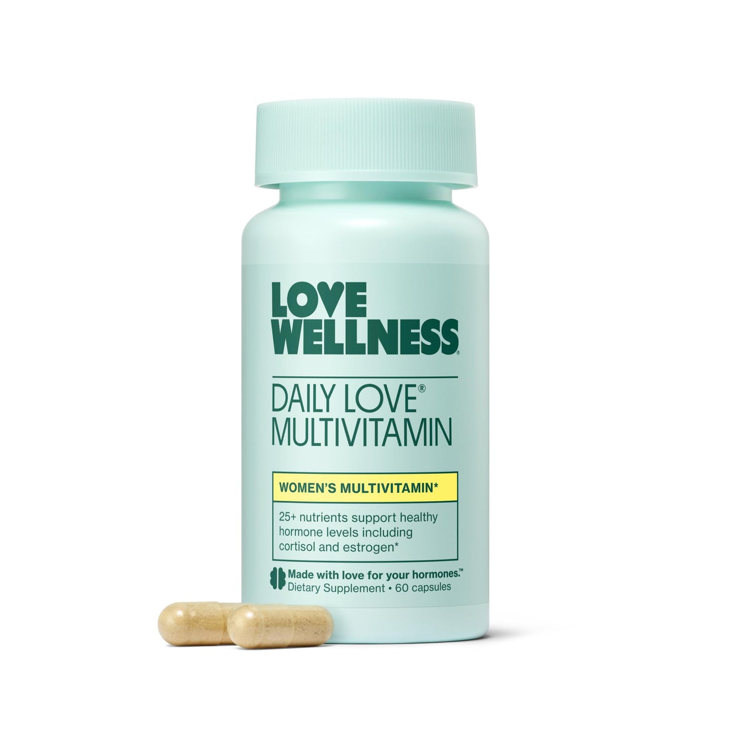 Love Wellness Daily Love Multivitamin for Women | Supports Energy, Cortisol, Immune Health, Stress Relief, & PMS | Complete with Vitamin D, C, Iron, Calcium, Zinc, & Biotin, Magnesium | 60 Count Love WellnessBuy Supplements Australia
