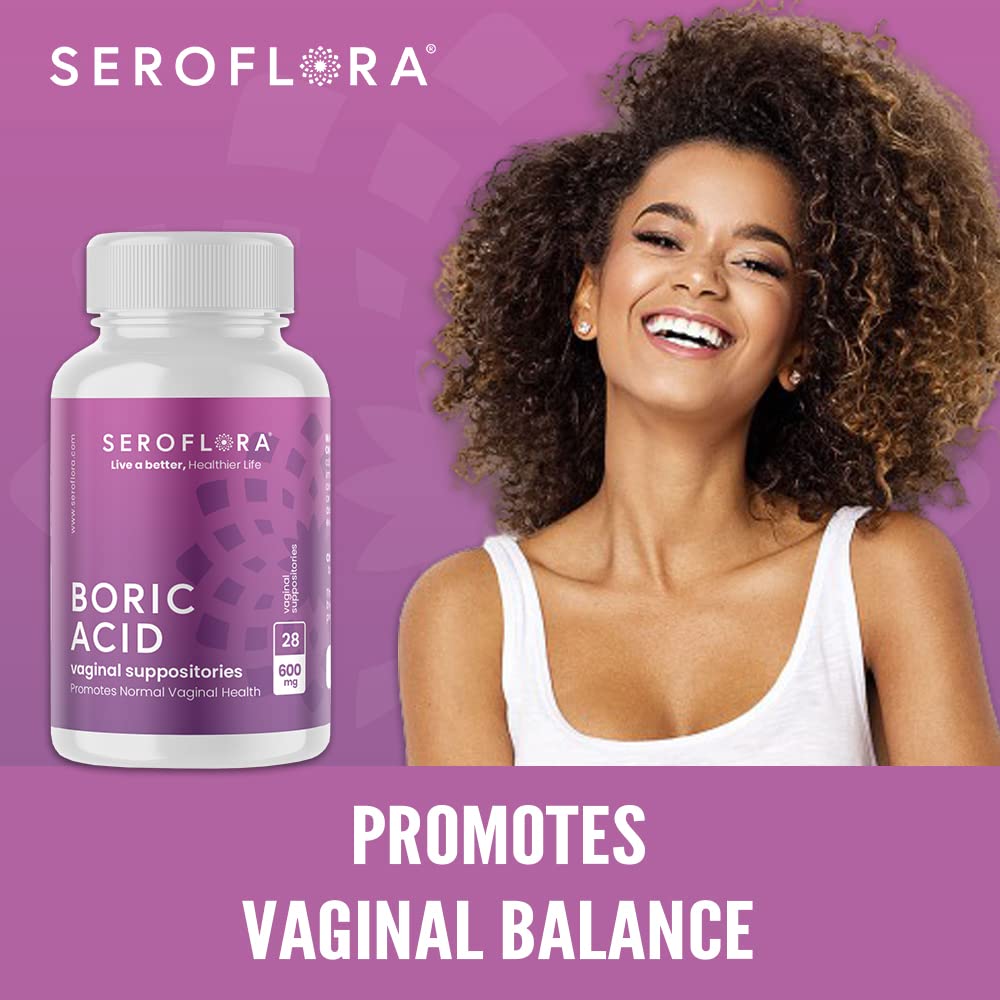 Seroflora Boric Acid Vaginal Suppositories 600 mg 28 Capsules - Boric Acid Pills for Women SerofloraBuy Supplements Australia