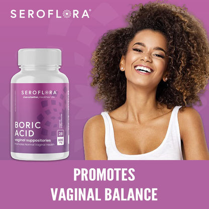 Seroflora Boric Acid Vaginal Suppositories 600 mg 28 Capsules - Boric Acid Pills for Women SerofloraBuy Supplements Australia