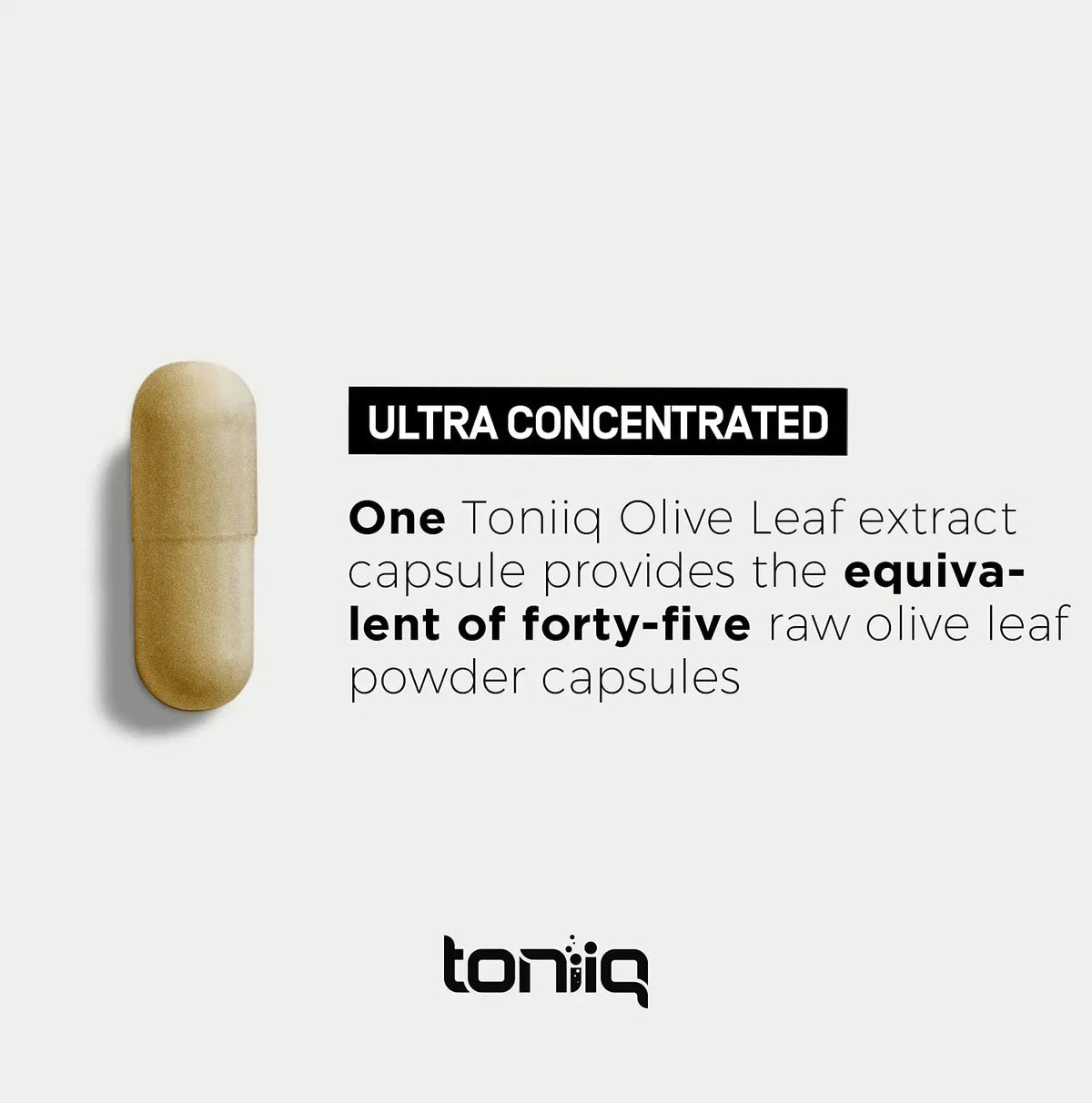 Toniiq Olive Leaf Extract - Ultra High Potency 45:1 Extract with 50% Oleuropein - Highly Concentrated - Third-Party Lab Tested - 120 Capsules Toniiq buy supplements Au
