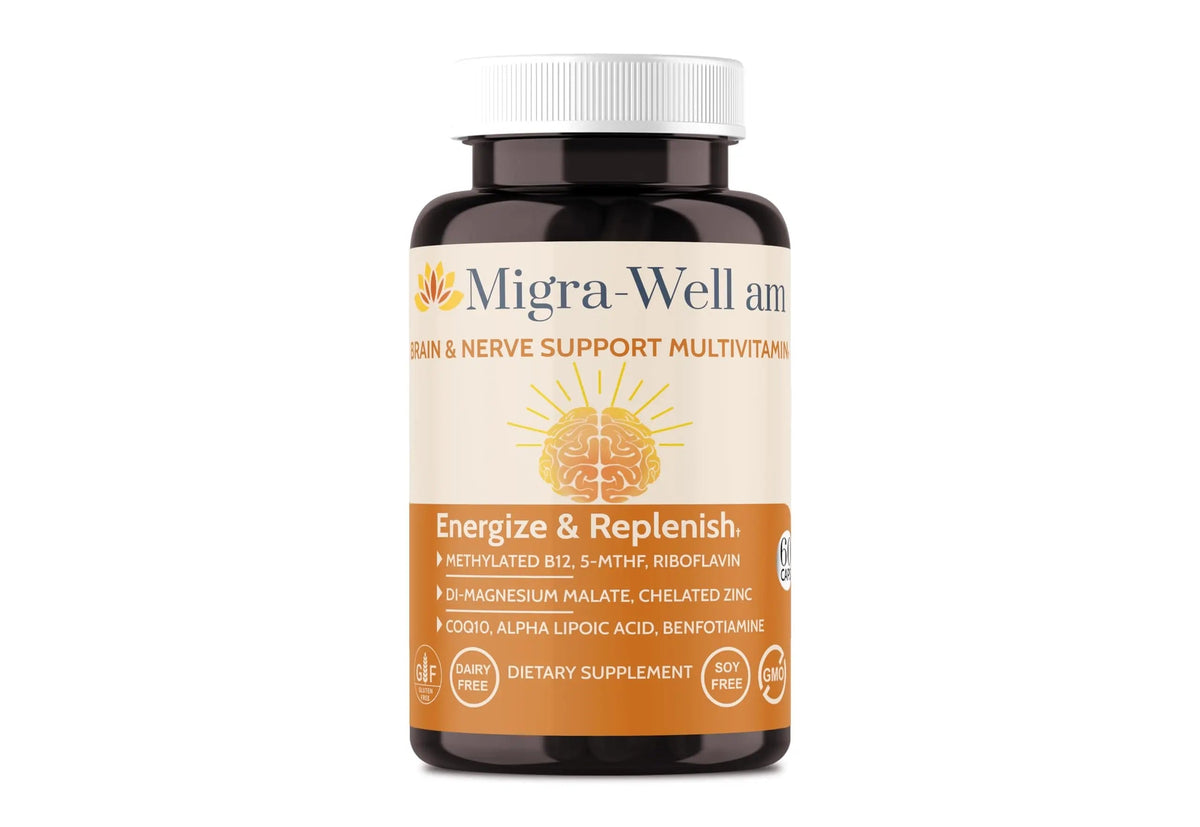 Wellkasa Migra-Well AM: Energizing Daily Methylated Multivitamin with Bioavailable Minerals & Antioxidants Supporting Brain Wellkasa